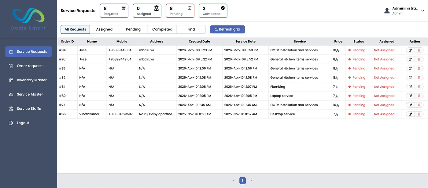 Oasis Smart Services — screenshot 1